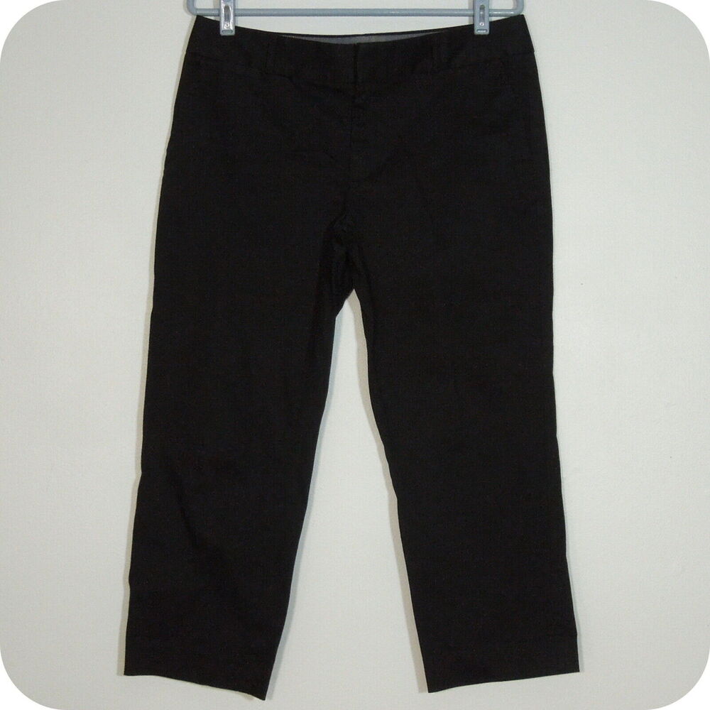 BANANA REPUBLIC Womens size 10 Petite Black Cropped Pants Stretch